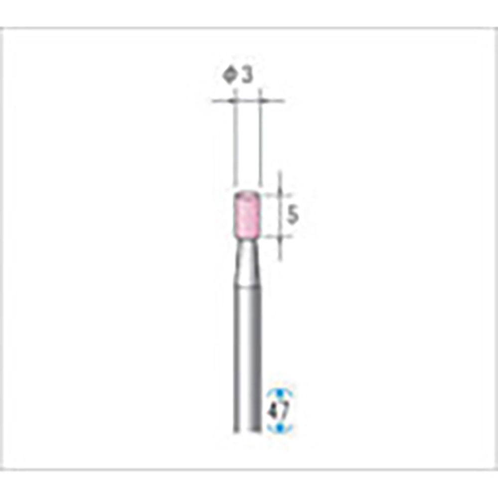 ナカニシ　軸付砥石　１０本入　円筒型　φ３×５×軸φ３　ＷＡ　＃１００　４２４２２＿