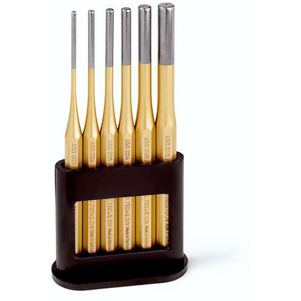 ＲＥＮＮＳＴＥＩＧ　平行ピンポンチ６点セット　プラスチックスタンド　４２５－１７０－０＿