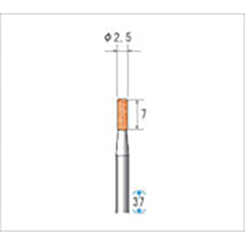 ナカニシ　軸付砥石　１０本入　円筒型　φ２．５×７×軸φ３　ＷＡ　＃１００　４２６０２＿