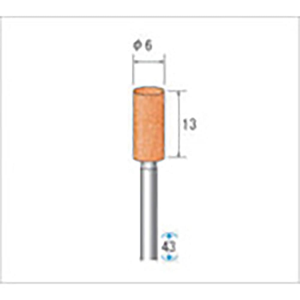 ナカニシ　軸付砥石　１０本入　円筒型　φ６×１３×軸φ３　ＷＡ　＃６０　４２６０７＿