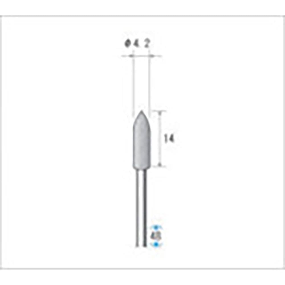 ナカニシ　ダイヤモンドゴム砥石　３本入　砲弾型　φ４．０×１４×軸φ２．３４　＃２０００　４７７５＿