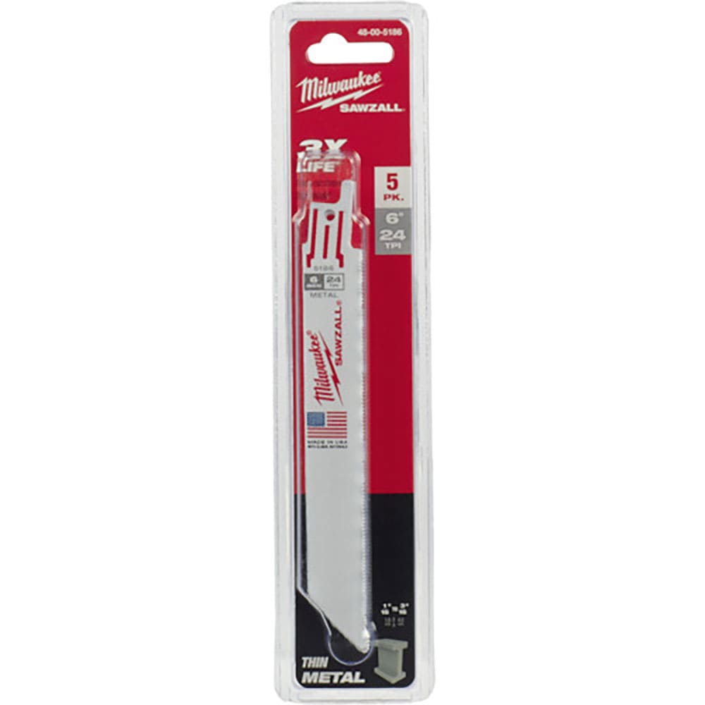 milwaukee THIN KERF金工用レシプロソーブレード 24TPI 152mm(5本パッ_