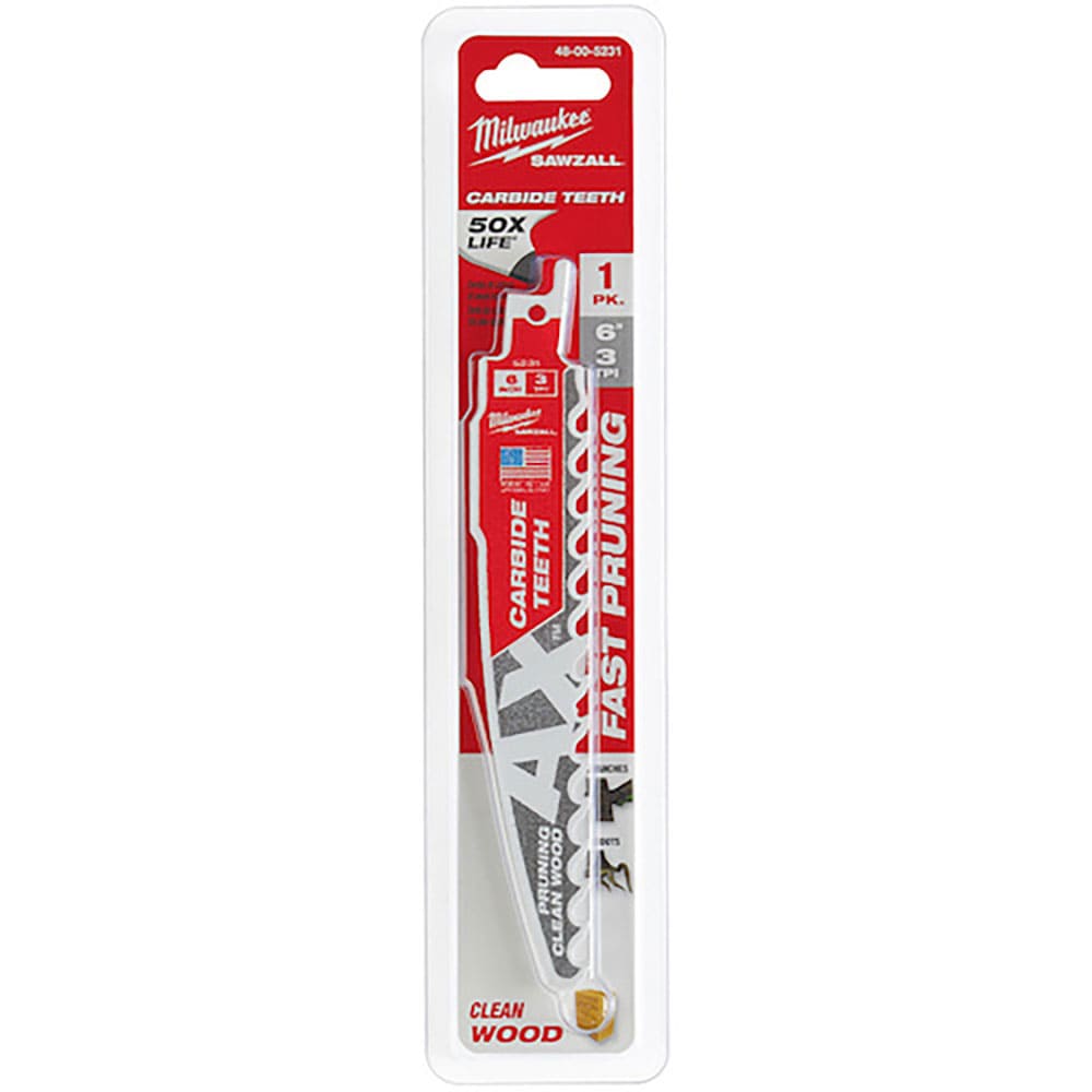 ｍｉｌｗａｕｋｅｅ　ＡＸ　剪定用カーバイドレシプロソーブレード　３ＴＰＩ　１５２ｍｍ（１本）　４８＿