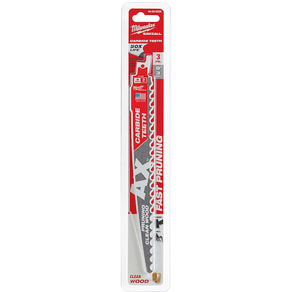 milwaukee AX 剪定用カーバイドレシプロソーブレード 3TPI 229mm(3本パック)_