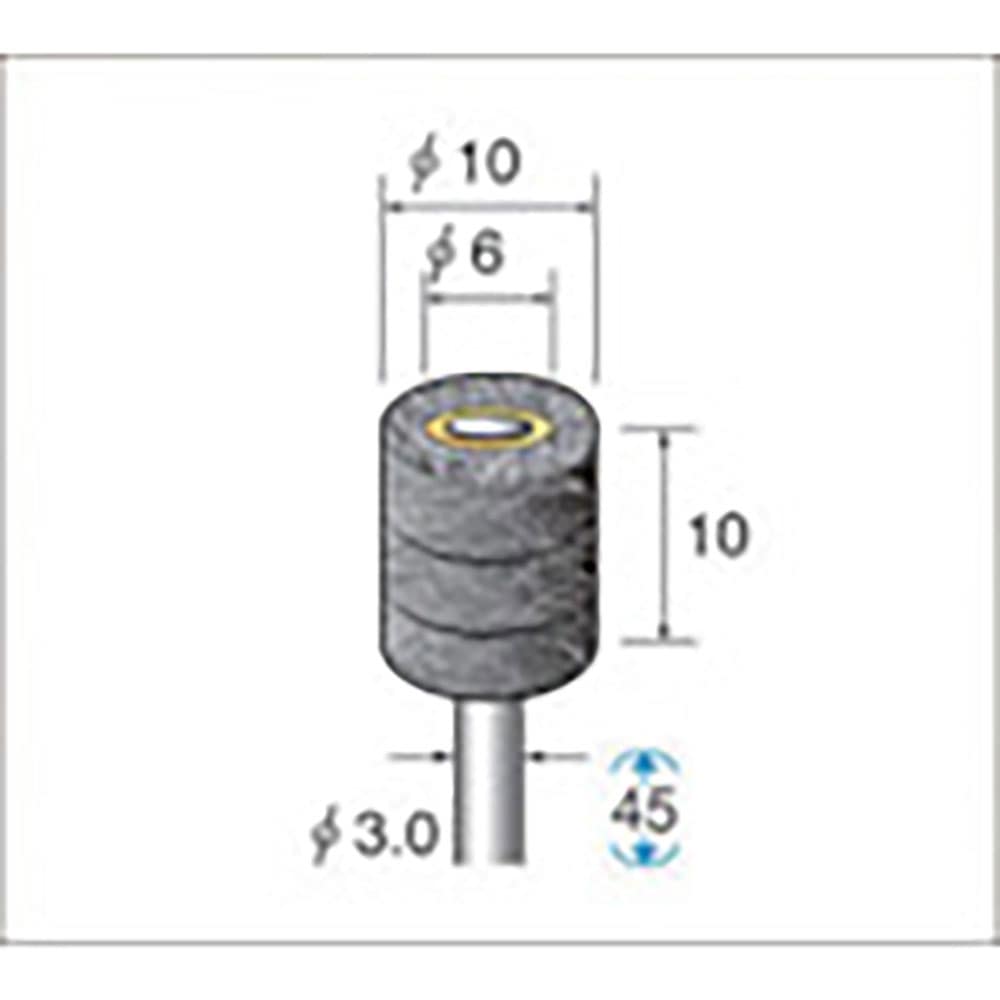 ナカニシ　スポンジサンダー　３本入　φ１０×１０×軸φ３　＃４００　４８７８６＿