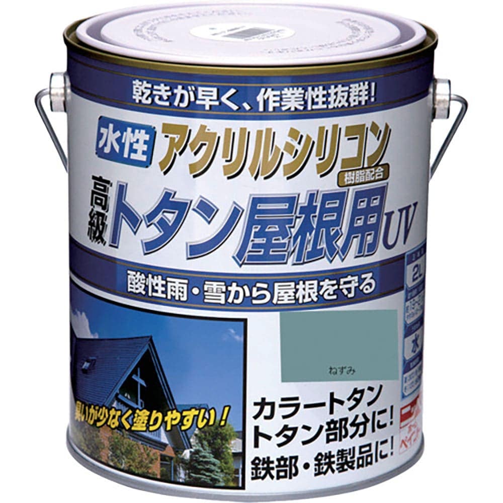 ニッぺ 水性トタン屋根用UV 2L ねずみ HXQ107-2 4.9761241921e+12_