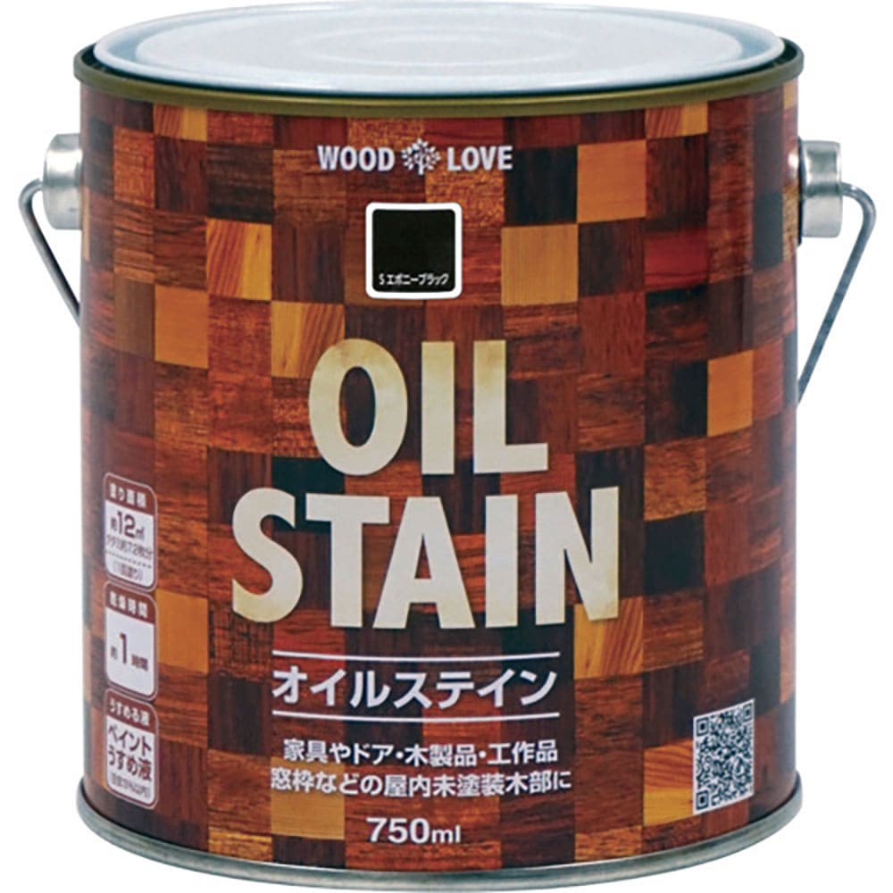 ニッぺ 油性オイルステイン 750ml Sエボニーブラック 300N065-750 4.97612_