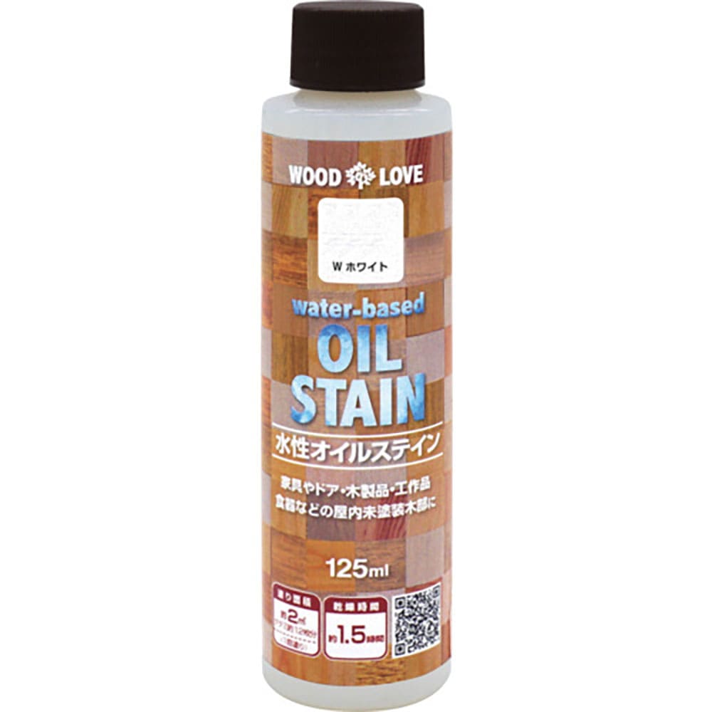 ニッぺ 水性オイルステイン 125ML ホワイト 300N052 4.9761245173e+12_