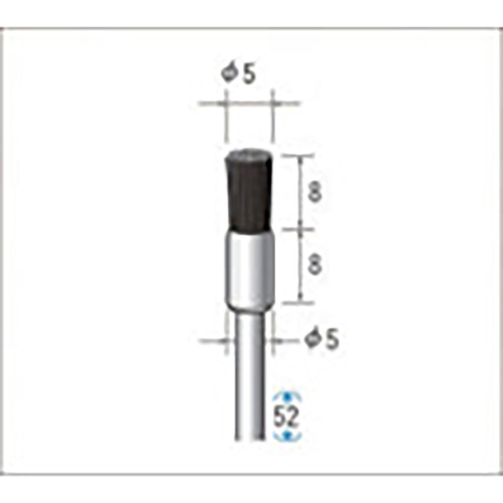 ナカニシ　毛ブラシ　ハード　馬毛　１０本入　エンド型　φ５×８×軸φ２．３４　５０３２２＿