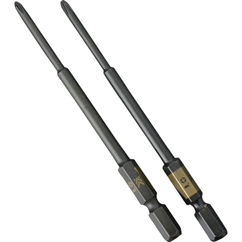フジ矢 電動ドライバー用段付ビット (黒金・2本組)+1×100mm 5102D-100-BG_