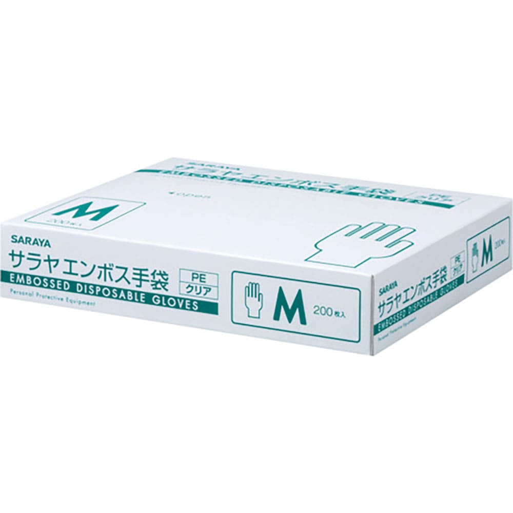 サラヤ エンボス手袋 PEクリア200枚入 M 51184_