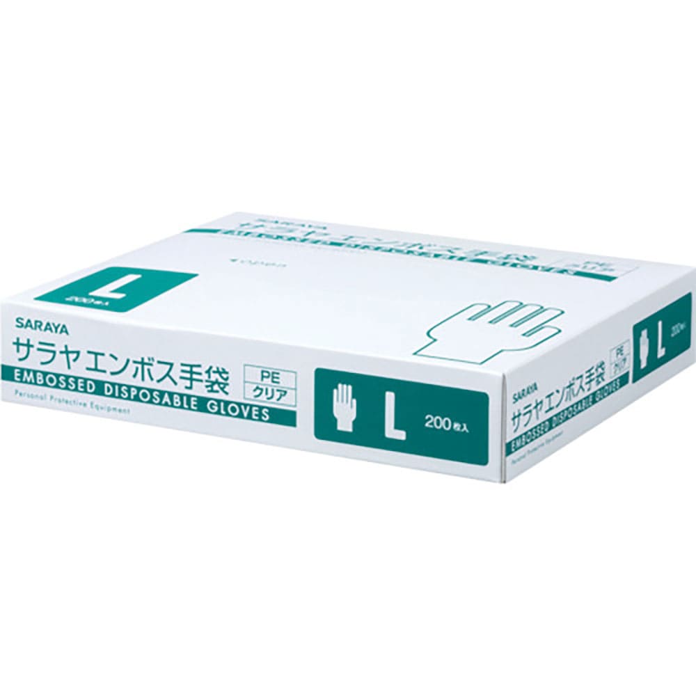 サラヤ エンボス手袋 PEクリア200枚入 L 51185_