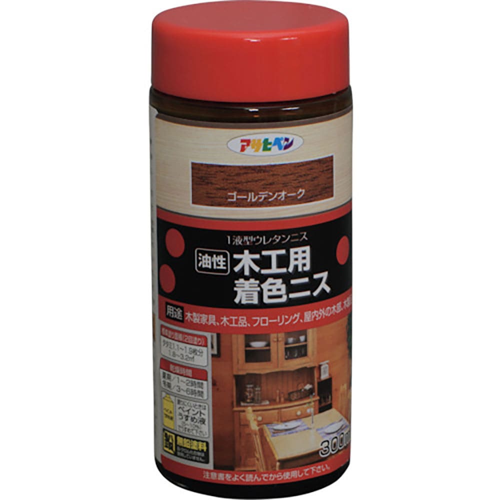 アサヒペン 木工用着色ニス 300ML ゴールデンオーク 526014_