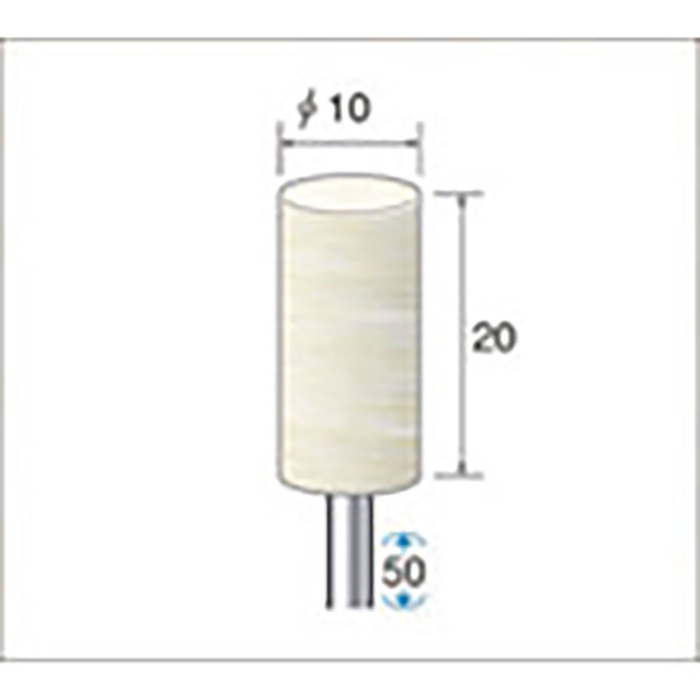 ナカニシ　フェルトバフソフトタイプ（１Ｐｋ（袋）＝１０本）円筒（ソフト）外径１０ｍｍ　５３３３７＿