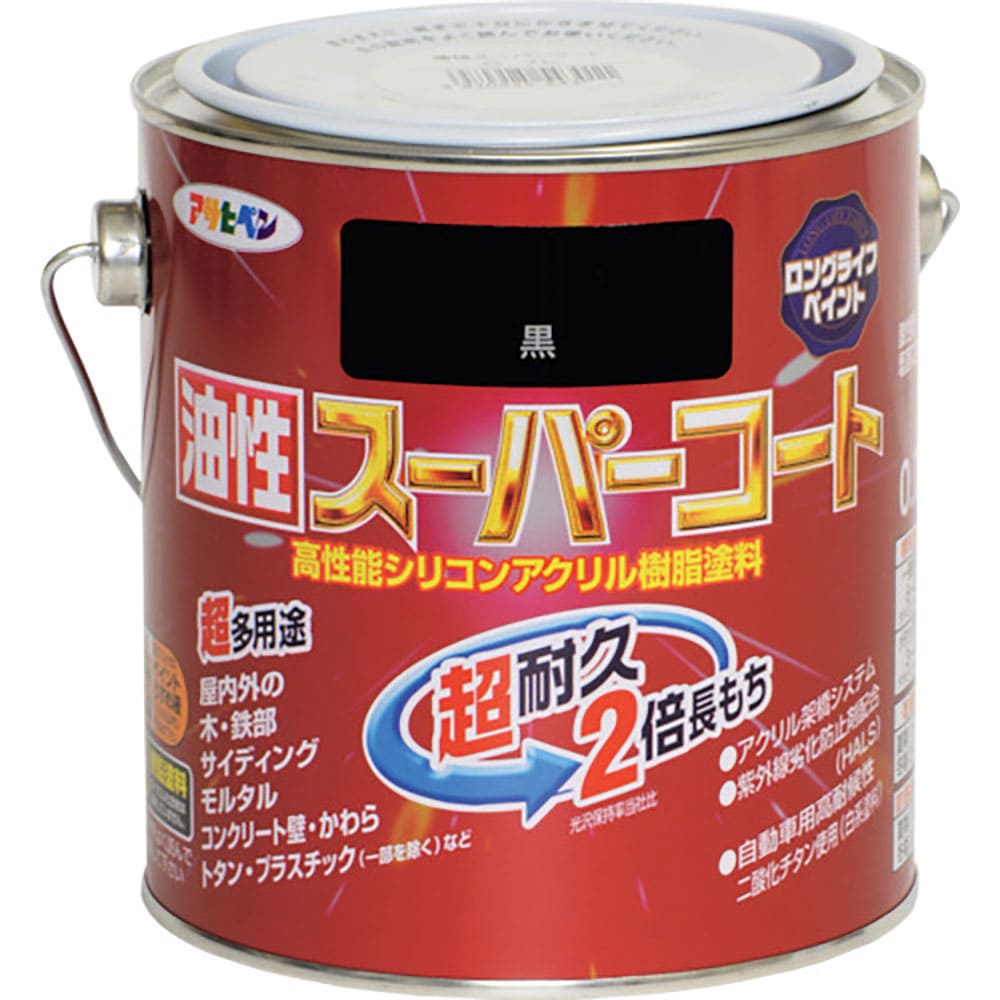 アサヒペン　油性スーパーコート　０．７Ｌ　黒色　５４３４２４＿