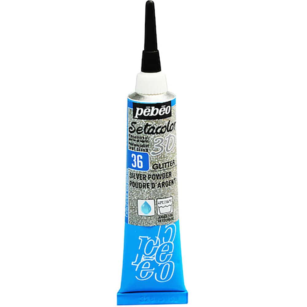 Pebeo セタカラー3Dグリッター 20ml NO.36 シルバーパウダー 557036_