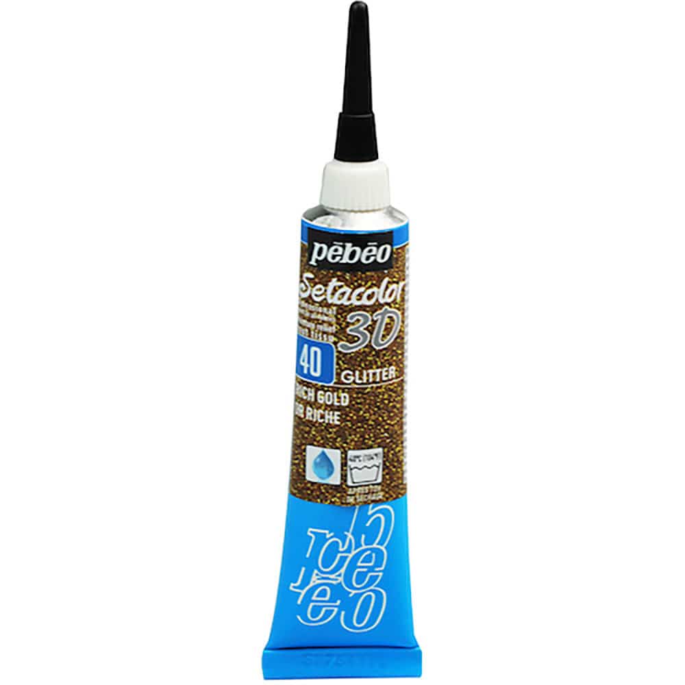 Pebeo セタカラー3Dグリッター 20ml NO.40 リッチゴールド 557040_