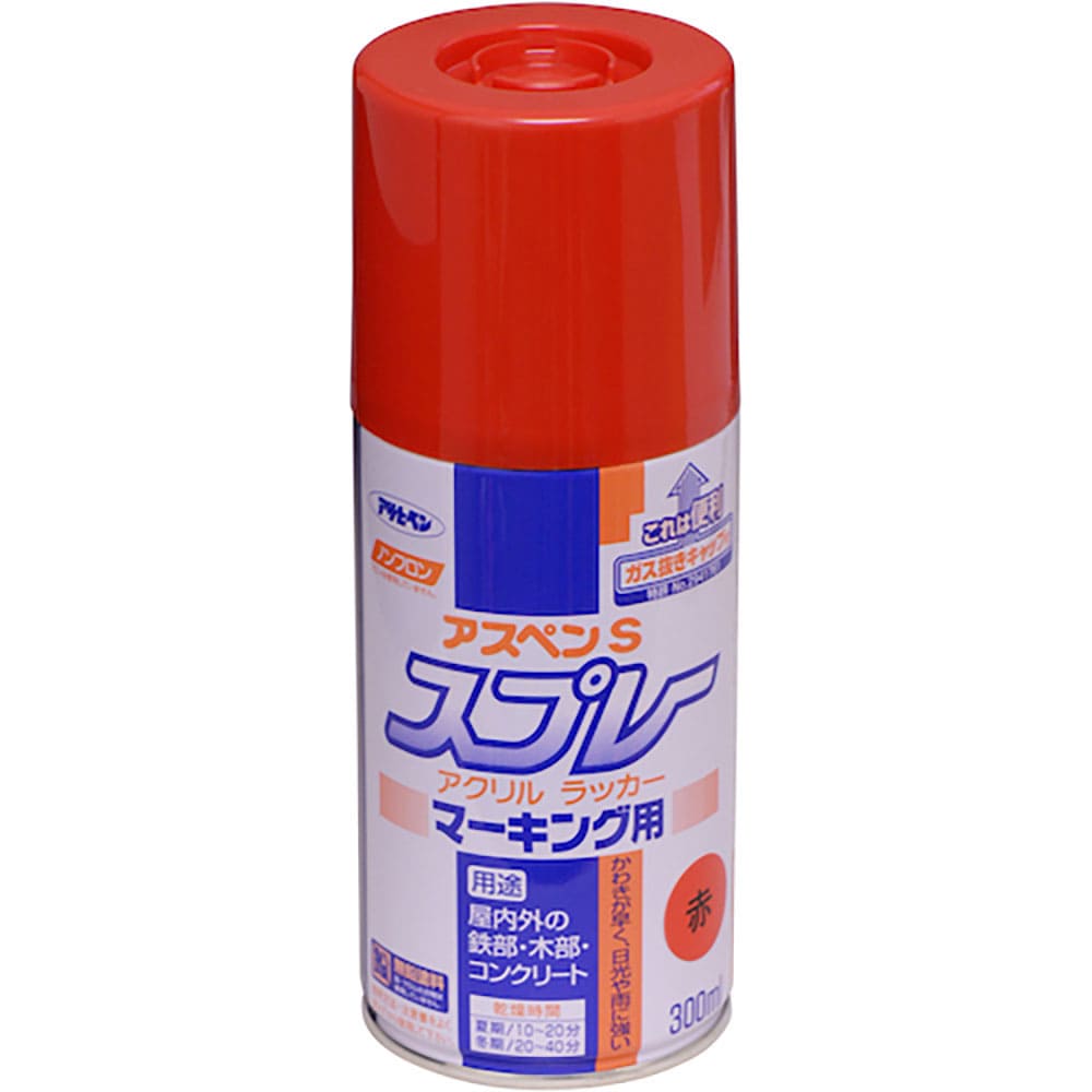 アサヒペン アスペンSスプレー マーキング300ML赤 562579_