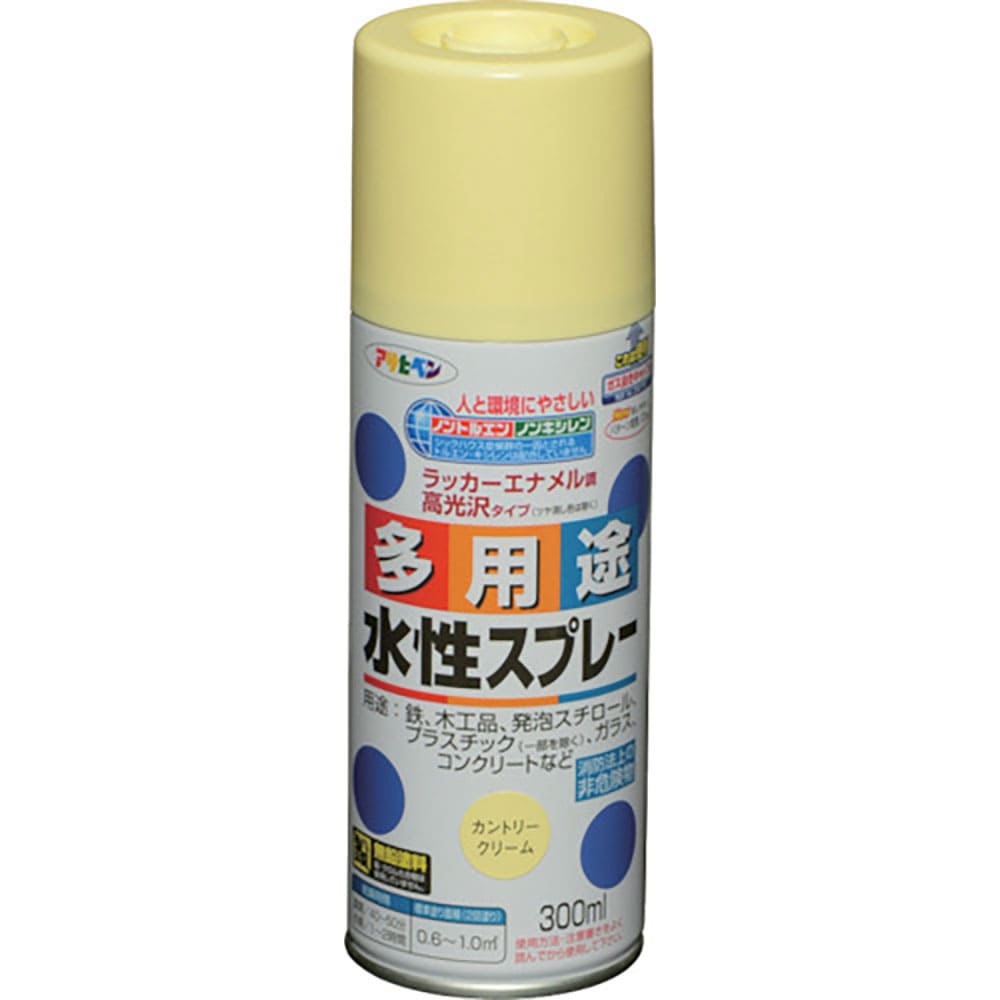 アサヒペン 水性多用途スプレー 300ML カントリークリーム 565280_