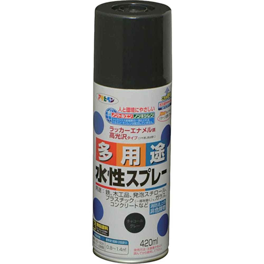 アサヒペン 水性多用途スプレー 420ML チャコールグレー 566041_