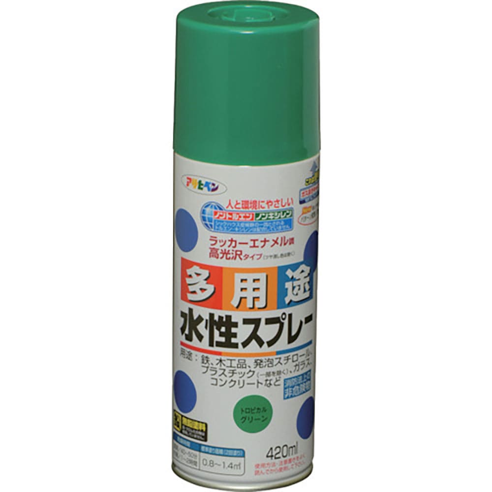 アサヒペン 水性多用途スプレー 420ML トロピカルグリーン 566119_