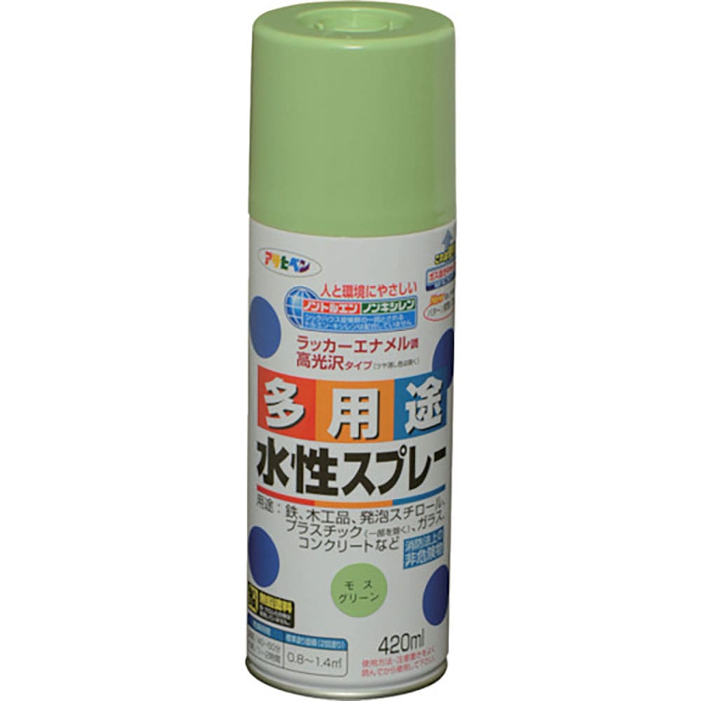 アサヒペン 水性多用途スプレー 420ML モスグリーン 566171_