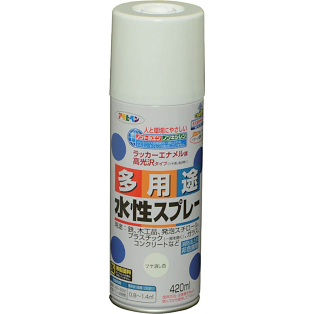 アサヒペン　水性多用途スプレー　４２０ＭＬ　ツヤ消し白　５６６３２４＿