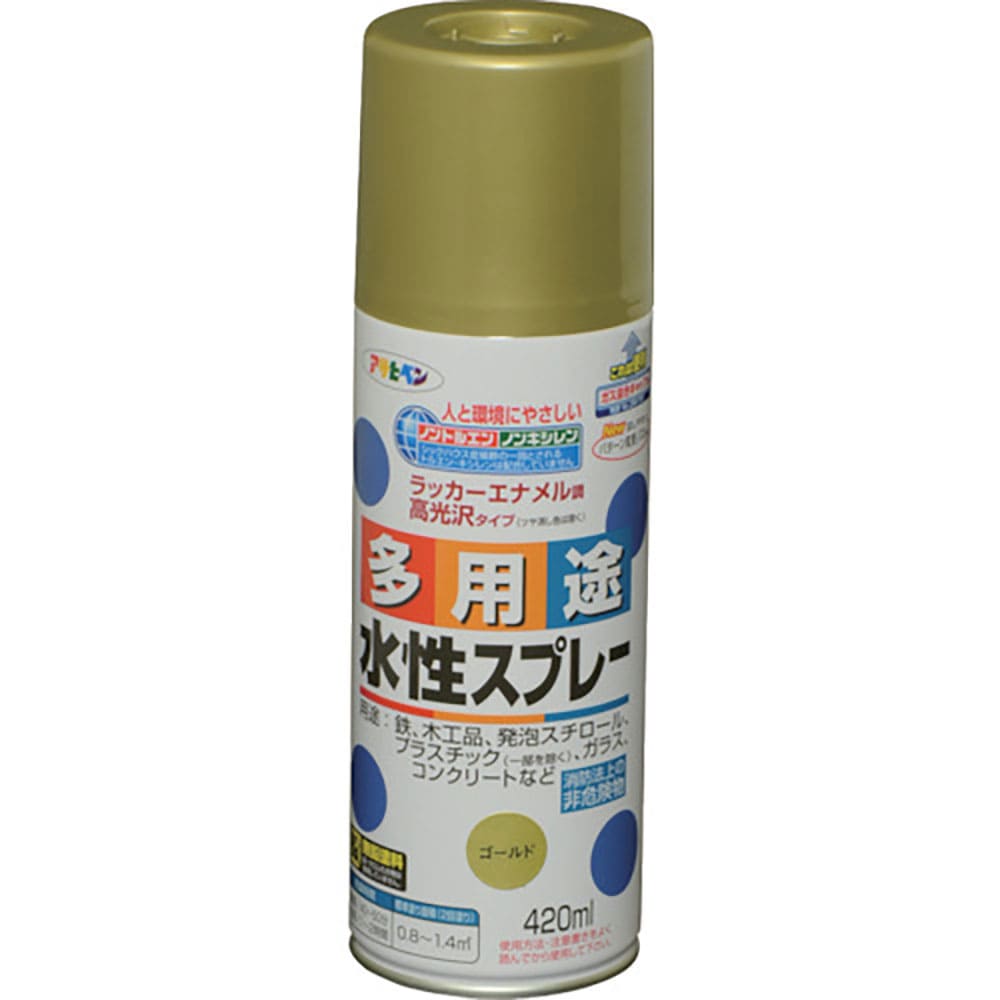 アサヒペン 水性多用途スプレー 420ML ゴールド 566362_