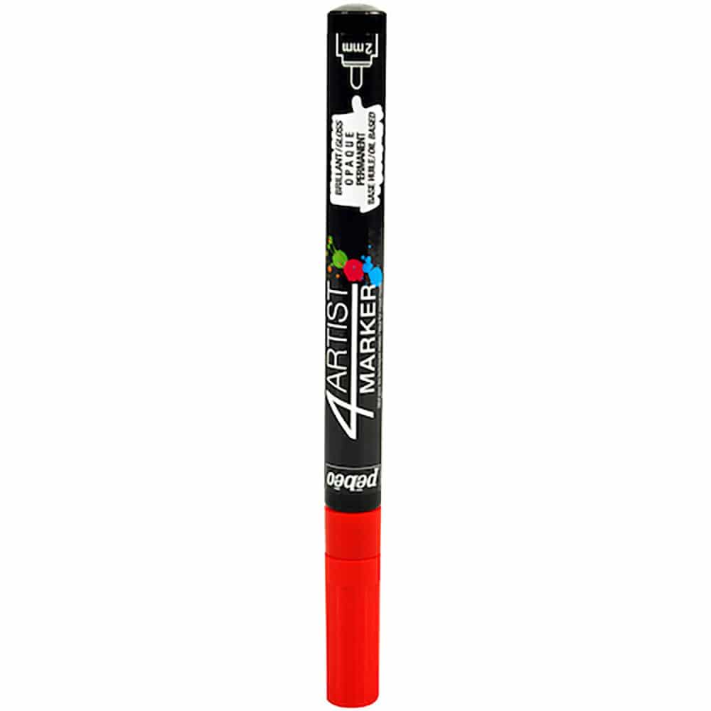 Pebeo 4アーティスト マーカー 2mmラウンド レッド 580007_