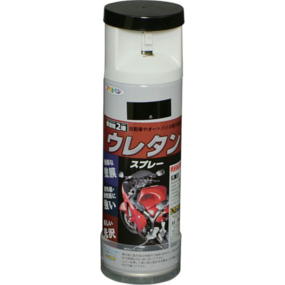 アサヒペン 弱溶剤型2液ウレタンスプレー 300ML 黒 604811_