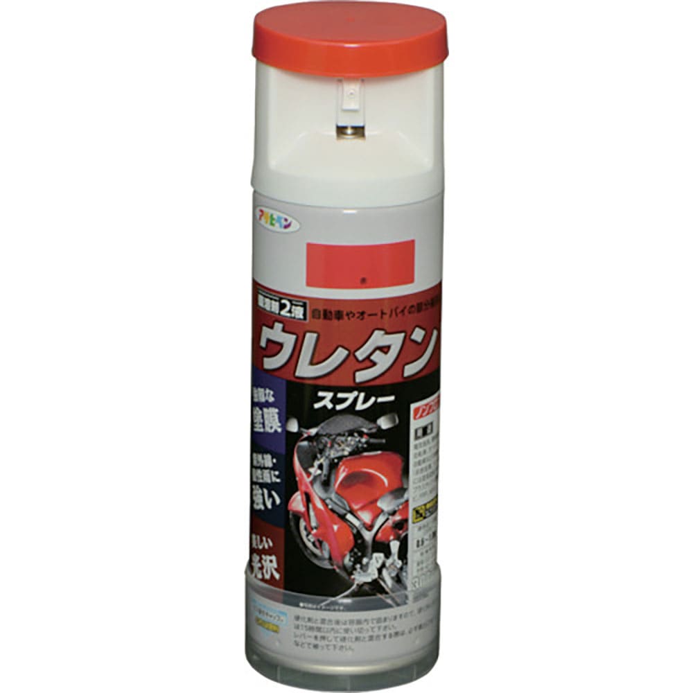 アサヒペン 弱溶剤型2液ウレタンスプレー 300ML 赤 604842_