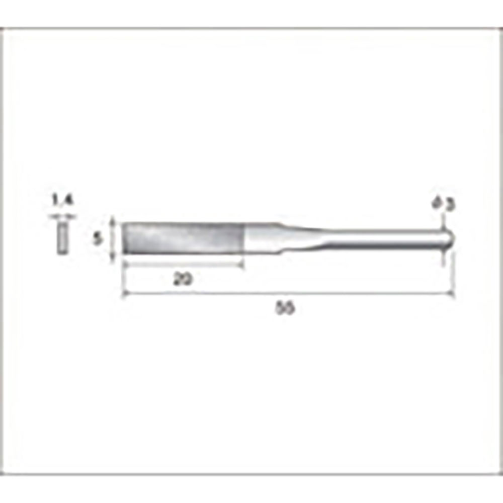 ナカニシ　電着ダイヤモンドヤスリ　平型（片面電着）　５×１．８×２０×軸φ３　＃２００　６２８２６＿