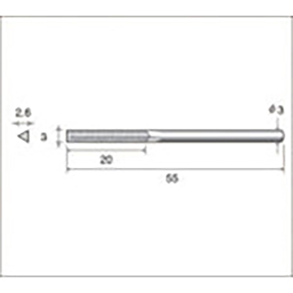 ナカニシ 電着ダイヤモンドヤスリ 三角型 3×2.6×20×軸φ3 #200 62882_