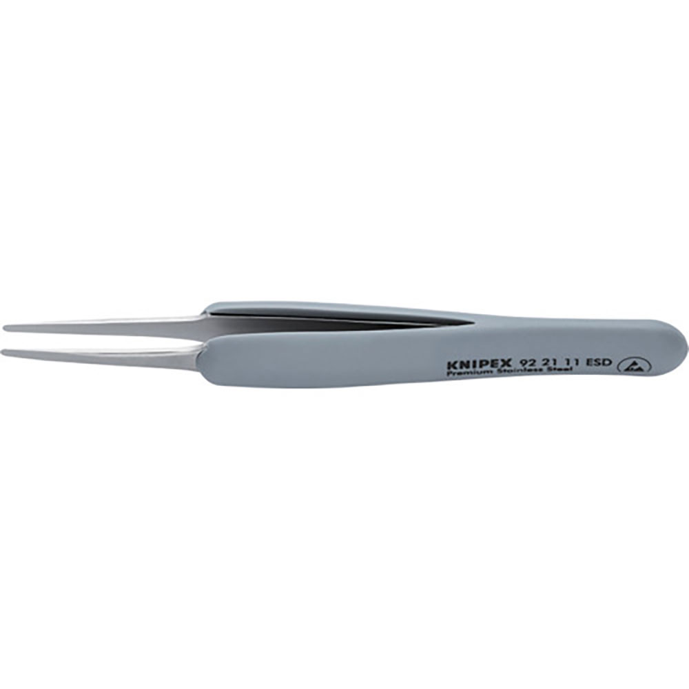 ＫＮＩＰＥＸ　ラバーハンドル付き精密ピンセット　先広　１２３ММ　９２２１－１１ＥＳＤ＿