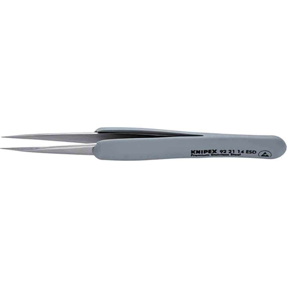 ＫＮＩＰＥＸ　ラバーハンドル付き精密ピンセット　先丸　１３０ММ　９２２１－１４ＥＳＤ＿