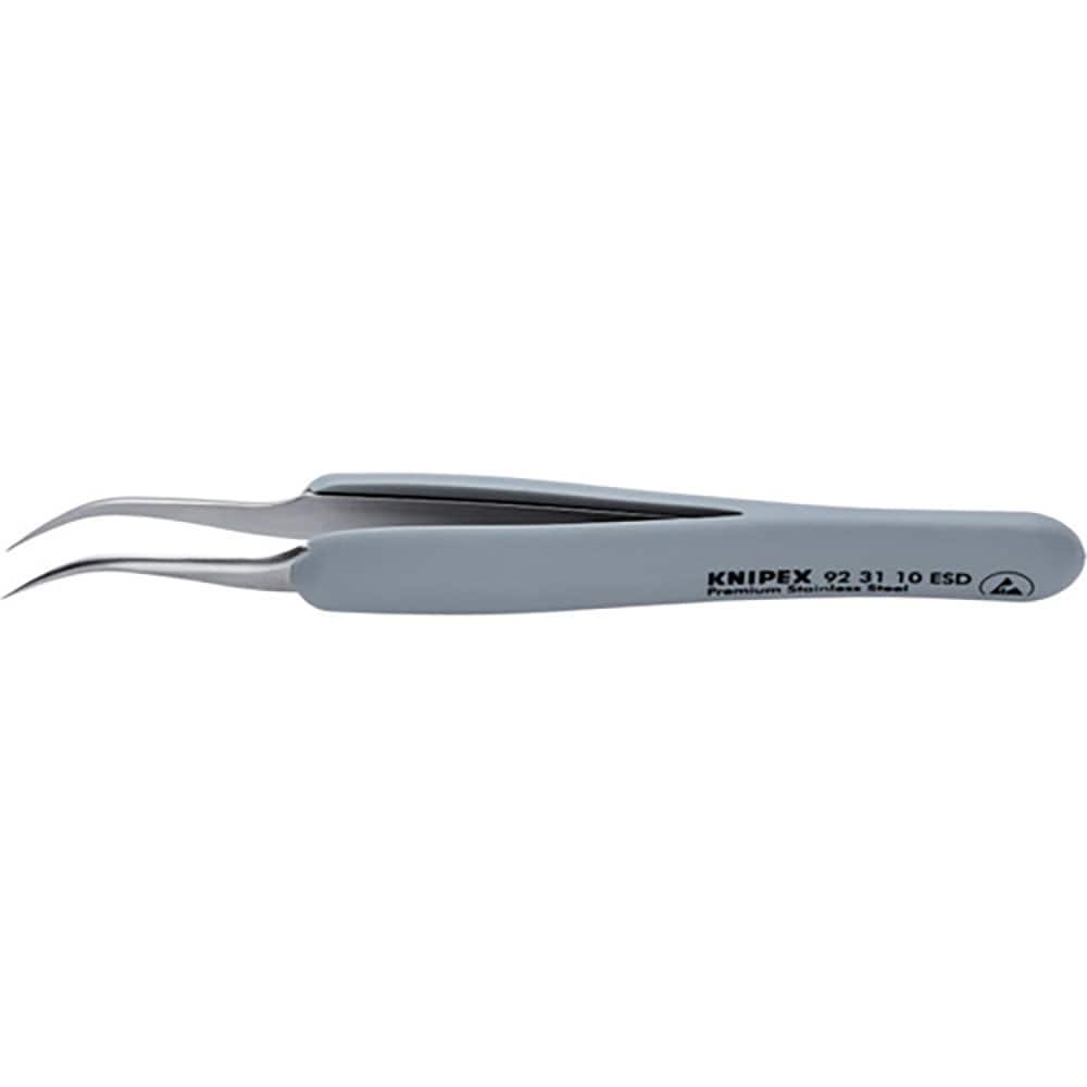 KNIPEX ラバーハンドル付き精密ピンセット 先細・先曲がり 122ММ 9231-10ESD_