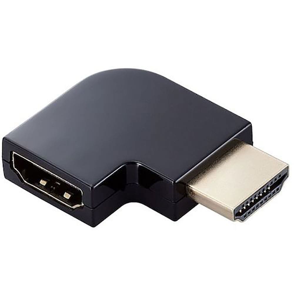 ＥＬＥＣＯＭ　ＨＤＭＩ延長アダプター　Ｌ字右　ＡＦ－ＡＭ　スリムタイプ　ブラック　ＡＤ－ＨＤＡＡＢ＿
