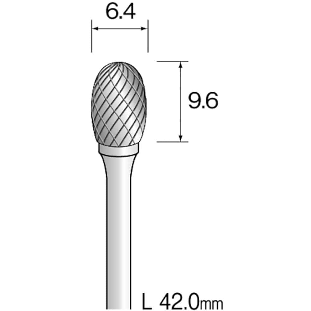 Ｍｉｎｉｍｏ　超硬カッター　クロスカット　Φ６．４　軸径３．０ｍｍ　ＢＣ２３１２＿