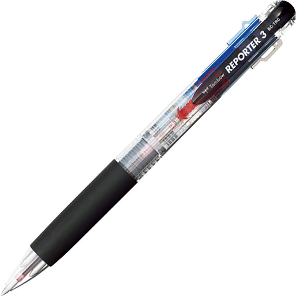 Ｔｏｍｂｏｗ　３色ボールペン　リポーター３　透明　ＢＣ－ＴＲＣ２０＿