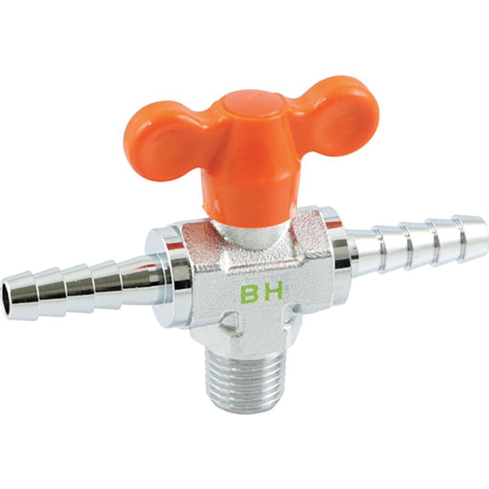 ＡＳＯＨ　外ネジ×ホース口（Ｌポート）（ＲｏＨＳ指令相当品）　ＰＴ１／４×φ８×φ８　ＢＨ－５２８＿