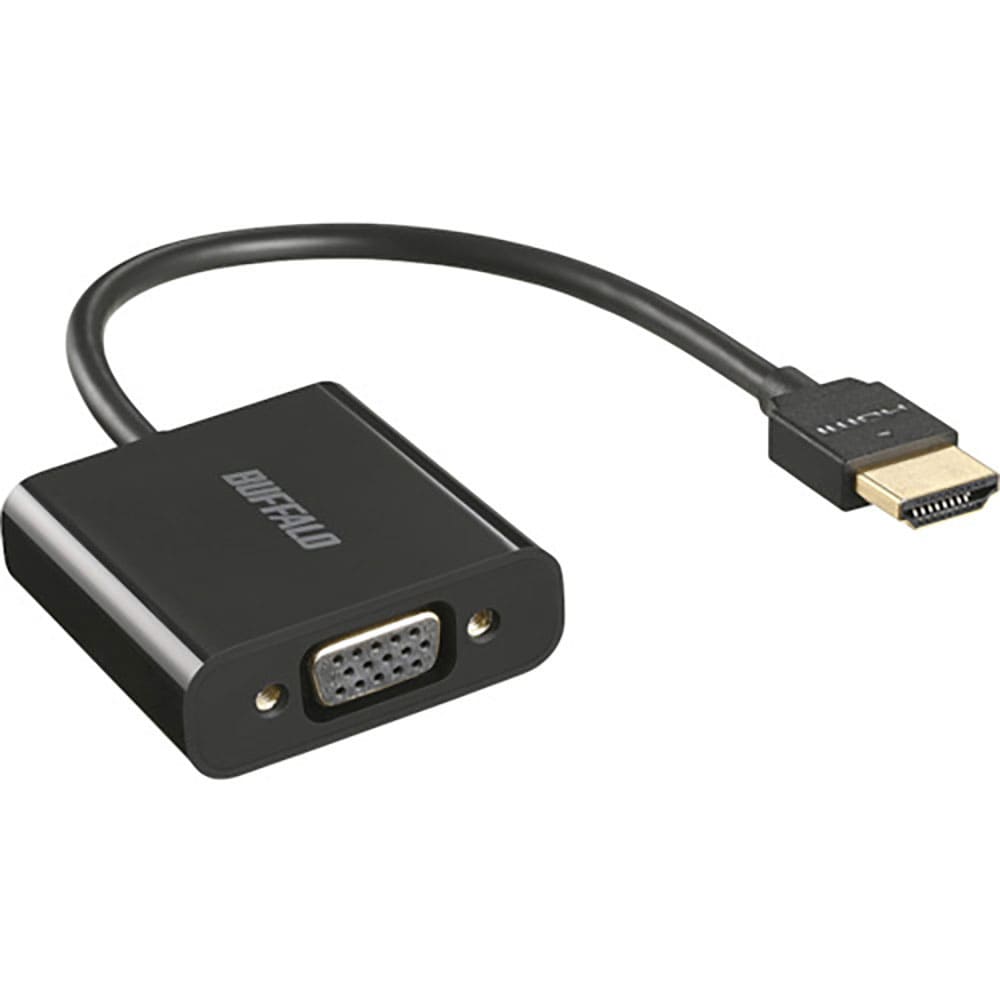 BUFFALO HDMI to VGA変換アダプター 0.15m ブラック BHDVGBK_