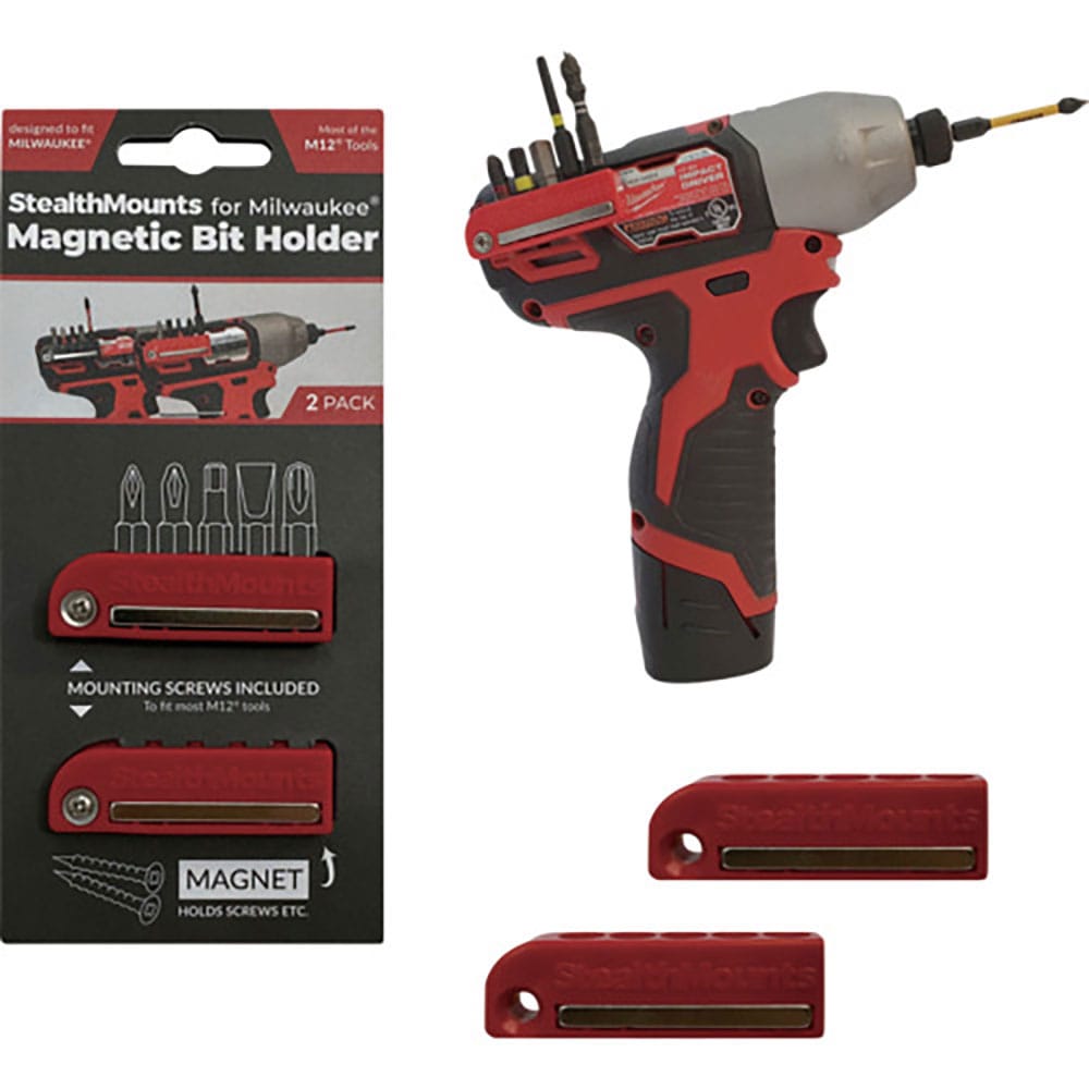 ステルスマウント ビットホルダーミルウォーキーM12用(2個入り)レッド BH-MW12-RED-_