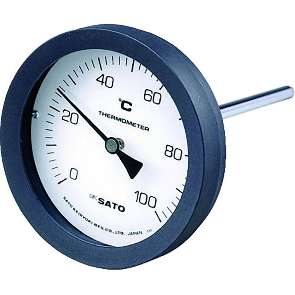 佐藤 バイメタル式温度計 BM-T-100P 0~100℃ 50L (2080-12) BM-T-_