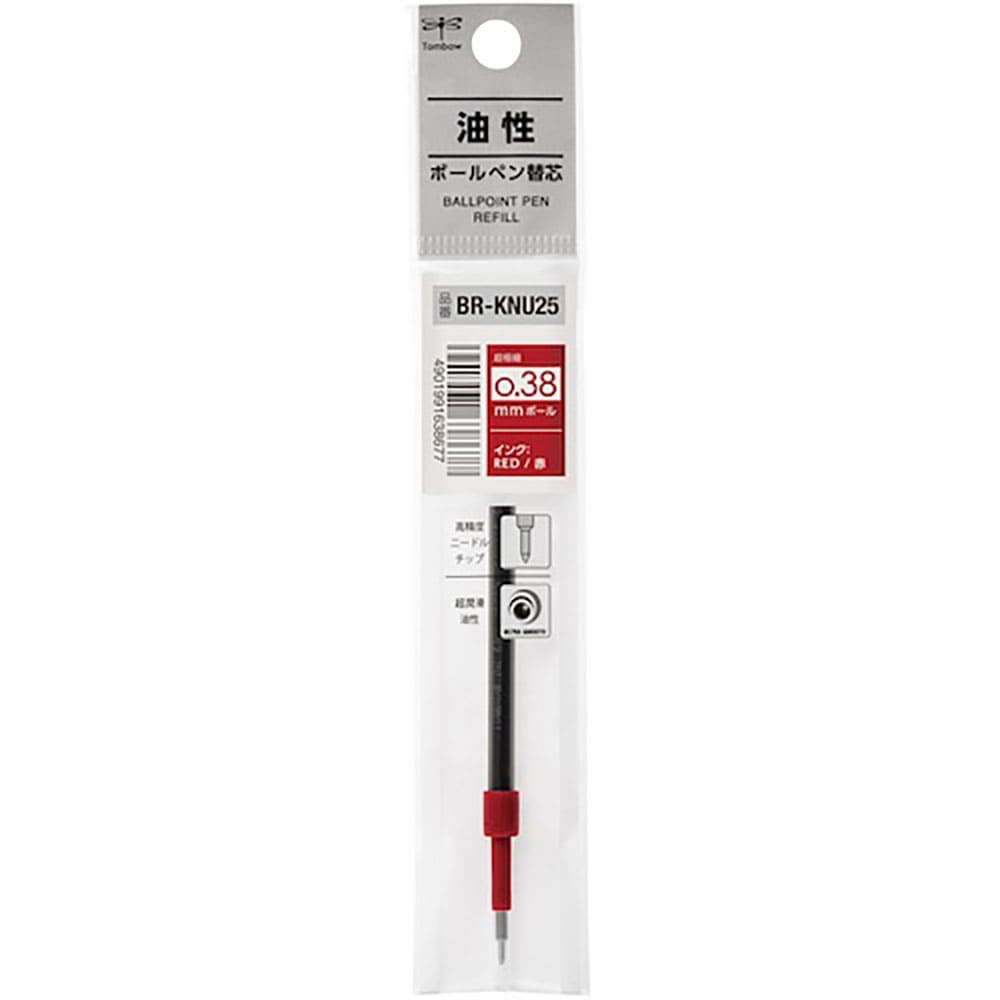 Tombow ボールペン替芯 赤 モノグラフライト用 0.38 BR-KNU25_