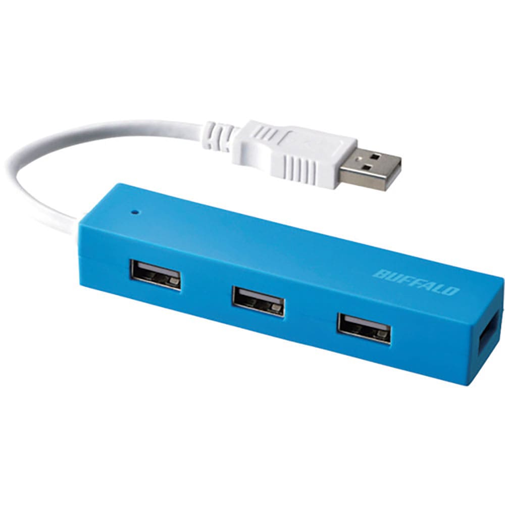 ＢＵＦＦＡＬＯ　ＵＳＢ２．０　バスパワー　４ポート　ハブ　ブルー　ＢＳＨ４Ｕ０５０Ｕ２ＢＬ＿
