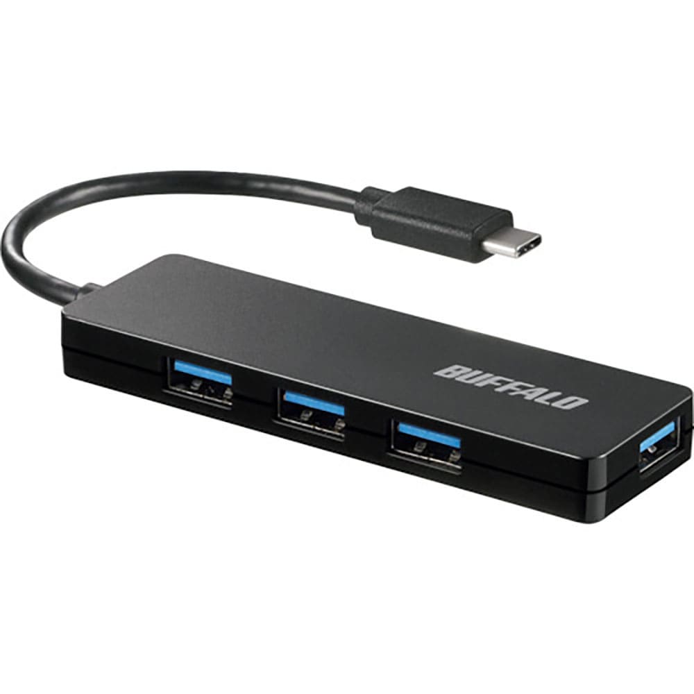 ＢＵＦＦＡＬＯ　ＵＳＢ３．１（Ｇｅｎ１）　Ｔｙｐｅ－Ｃ　４ポート　バスパワーハブ　ブラック　ＢＳＨ＿