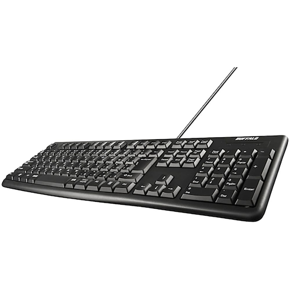 ＢＵＦＦＡＬＯ　ＵＳＢ＆ＰＳ／２接続　有線スタンダードキーボード　ブラック　ＢＳＫＢＣ１００ＢＫＺ＿