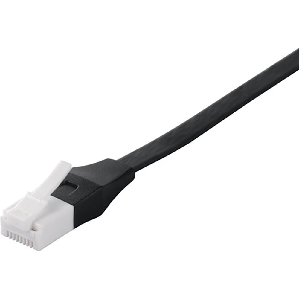 ＢＵＦＦＡＬＯ　Ｃａｔ６Ａ　ツメの折れないＬＡＮケーブル　フラット　ストレート　２．０ｍ　ブラック＿