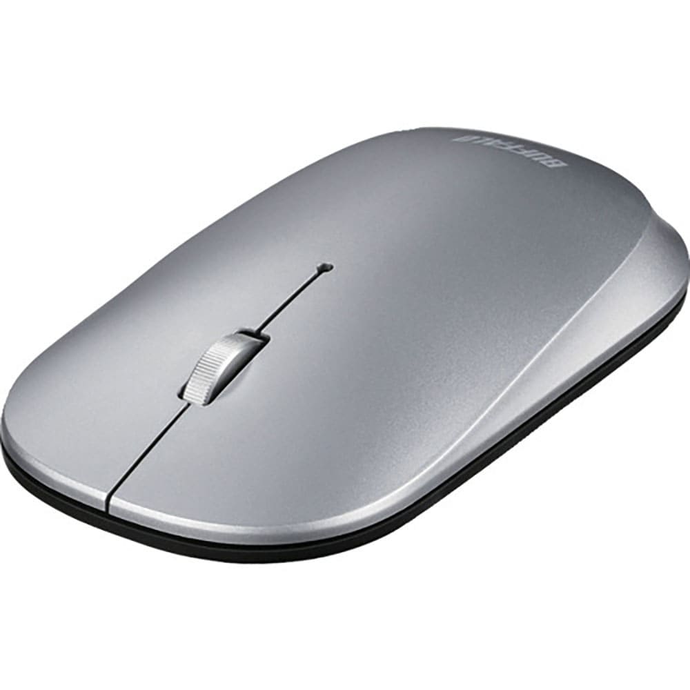 ＢＵＦＦＡＬＯ　薄型　３ボタン　Ｂｌｕｅｔｏｏｔｈ　ＢｌｕｅＬＥＤマウス　ノーマル　シルバー　ＢＳ＿