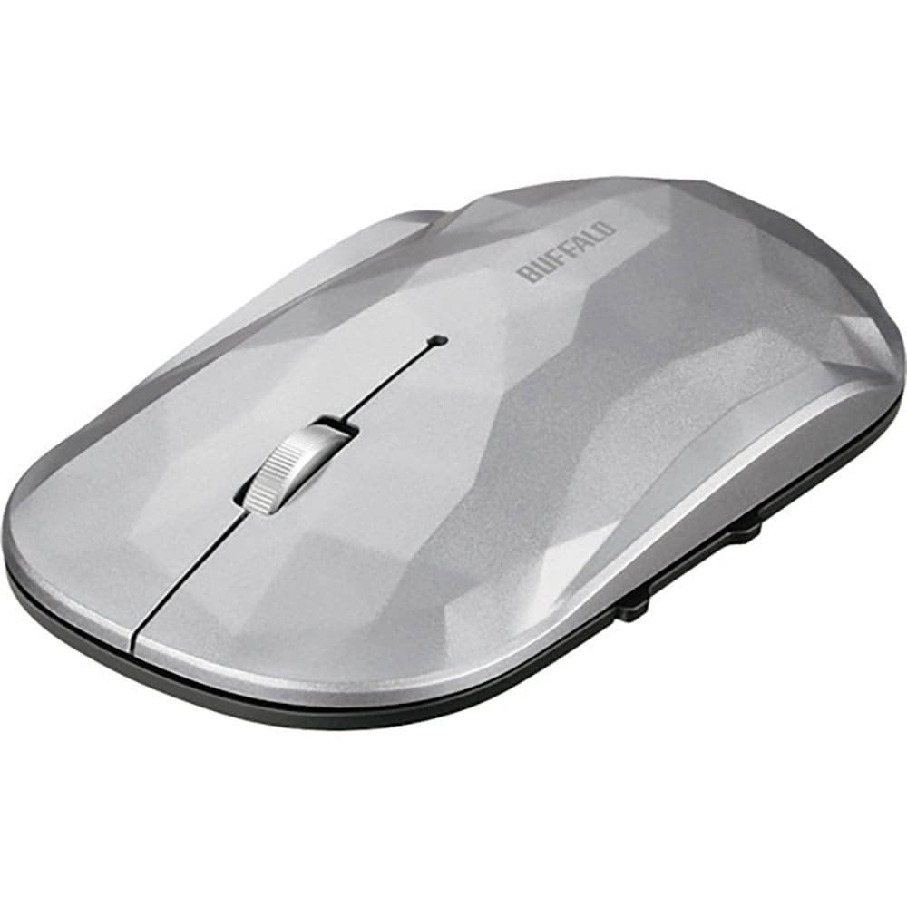 BUFFALO 薄型 5ボタン Bluetooth BlueLEDマウス ジオメトリー シルバー _